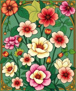 Nouveau Blooms Paint Numbers
