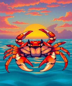 Crab Sunset Paint Numbers