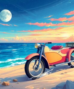 Vintage Aurora Beach Cruiser Paint By Numbers