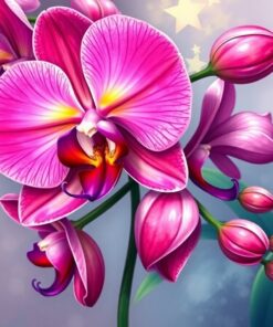 Vintage Aurora Orchid Bloom Paint By Numbers