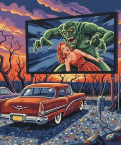 Vintage Auto Theatre Fright Paint By Numbers