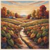 Vintage Autumn Taro Fields Paint By Numbers