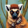Vintage Bamboo Lemur Paint By Numbers