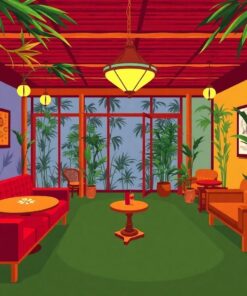 Vintage Bamboo Lounge Secret Paint By Numbers