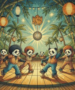 Vintage Bamboo Roller Disco Paint By Numbers