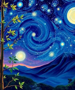 Vintage Bamboo Starscape Paint By Numbers