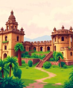 Vintage Banyan Castle Ruins Paint By Numbers