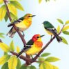 Tree Warblers Paint Numbers