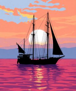 Sunset Silhouette Paint Numbers