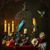 Vintage Baroque Aviary Candlelight Paint By Numbers