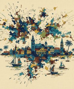 Vintage Batavia Ink Spill Paint By Numbers