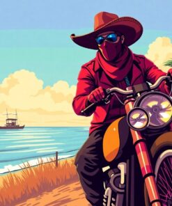 Vintage Bayou Masked Rider Paint By Numbers