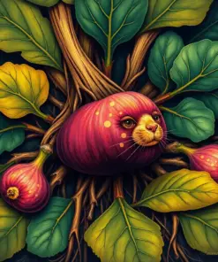 Vintage Bearcat Fig Roots paint by numbers