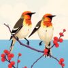 Coast Waxwings Paint Numbers