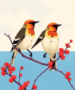 Coast Waxwings Paint Numbers