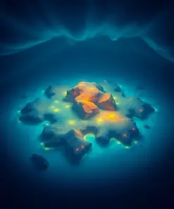 Vintage Bioluminescent Atolla paint by numbers