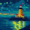 Vintage Bioluminescent Bay Beacon Paint By Numbers
