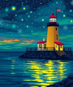 Vintage Bioluminescent Bay Beacon Paint By Numbers