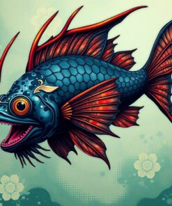 Vintage Black Dragonfish Study Paint By Numbers