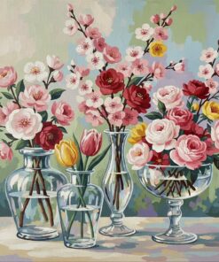 Vintage Blossoms In Glass Paint By Numbers