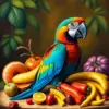 Vintage Blue Macaw Feast paint by numbers