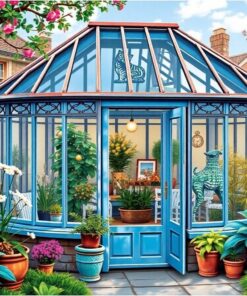 Vintage Blue Tiger Glasshouse Paint By Numbers