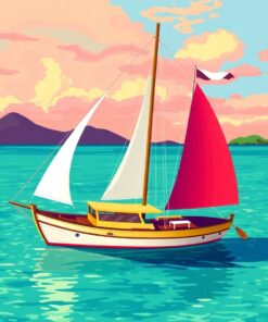 Vintage Bora Bora Schooner Paint By Numbers