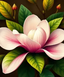Vintage Botanical Magnolia Paint By Numbers