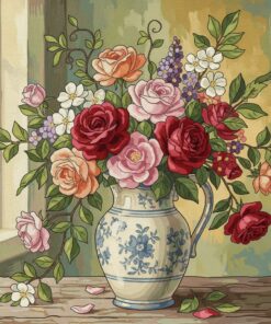 Vintage Botanical Pitcher Bloom Paint By Numbers