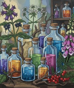 Vintage Botanical Poison Vials Paint By Numbers