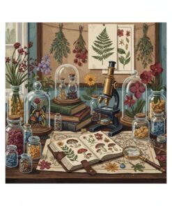 Vintage Botanist Desk Scene Paint By Numbers