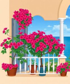 Bougainvillea Balcony Paint Numbers