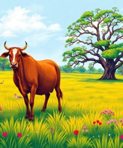 Vintage Brahman Banyan Pasture Paint By Numbers