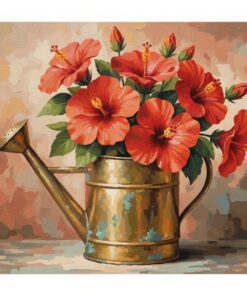 Vintage Brass And Hibiscus Paint By Numbers