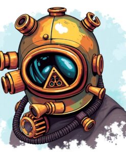 Vintage Brass Diver Relic Paint By Numbers