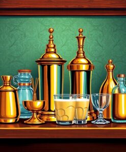Vintage Brass Mixology Set Paint By Numbers