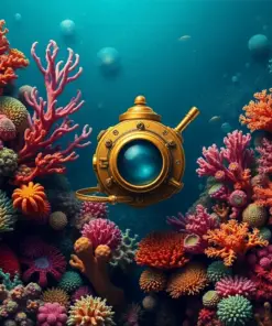 Vintage Brass Reef Dive Paint By Numbers