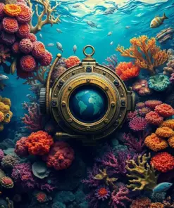 Vintage Brass Reef Dive Paint By Numbers