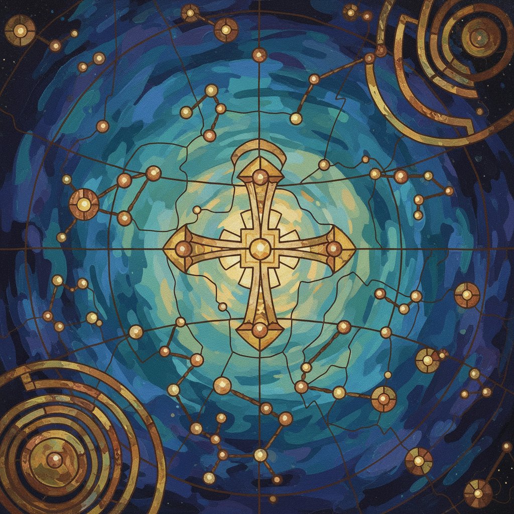 Vintage Brass Southern Constellation Paint By Numbers completed