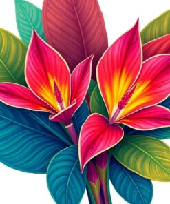 Vintage Bromeliad Lute Serenade Paint By Numbers