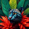 Vintage Bromeliad Panther Paint By Numbers