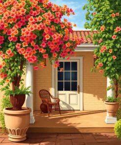 Bougainvillea Porch Paint Numbers