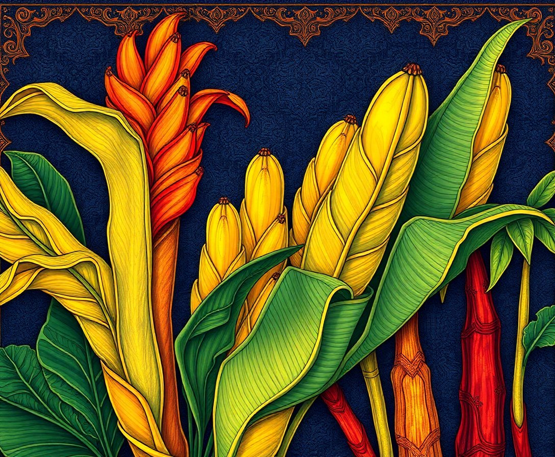 vintage-byzantine-banana-fronds-paint-by-numbers-kit