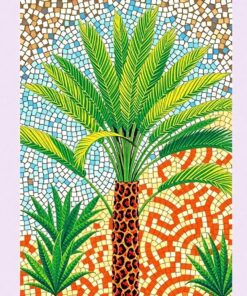 Vintage Byzantine Palm Mosaic Paint By Numbers