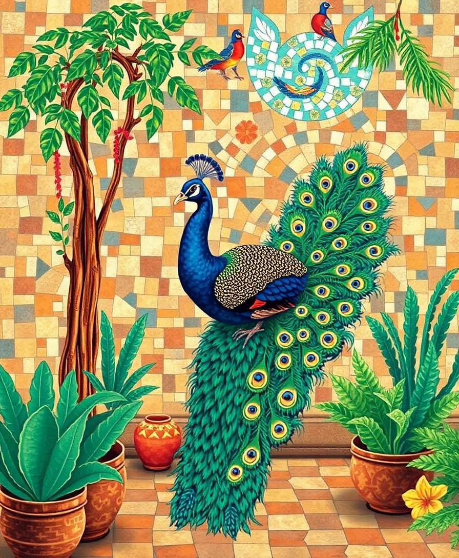 Peacock Oasis Paint Numbers Peacock Oasis Paint Numbers