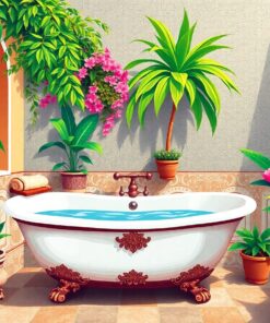 Vintage Byzantine Tropical Bath Paint By Numbers