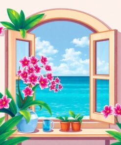 Orchid Window Paint Numbers