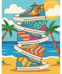 Vintage Cabana Sneaker Stack Paint By Numbers