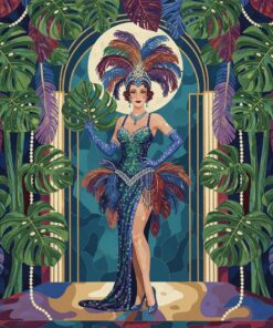 Vintage Cabaret Monstera Paint By Numbers