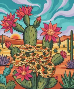 Vintage Cactus Viper Bloom Paint By Numbers